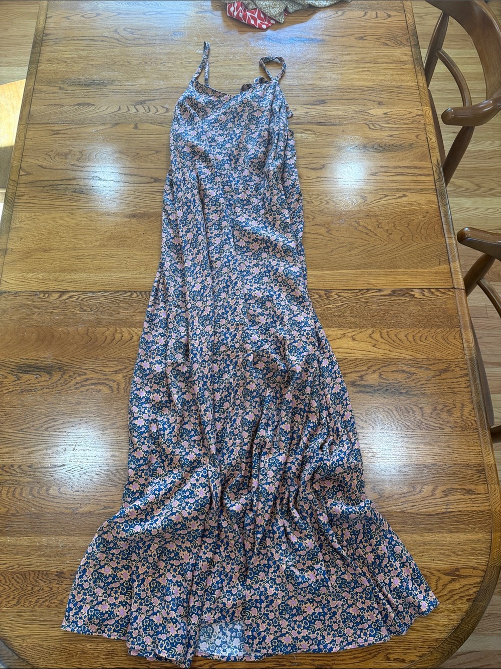 Floral Blue and Pink Maxi Slip Skirt - Women's Summer Maxi